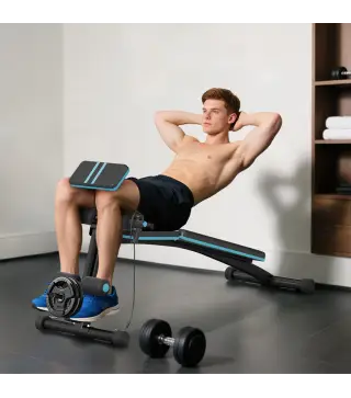 Banco de Musculación Plegable con Respaldo Regulable Extensión de Pierna Cojín de Predicador Banda 160x54x106 cm Negro