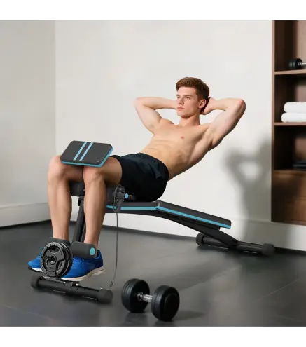 Banco de Musculación Plegable con Respaldo Regulable Extensión de Pierna Cojín de Predicador Banda 160x54x106 cm Negro