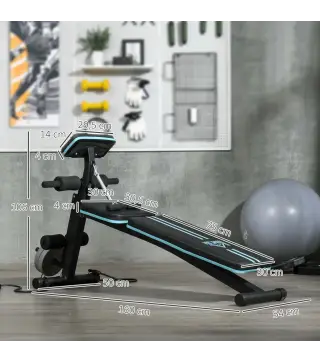 Banco de Musculación Plegable con Respaldo Regulable Extensión de Pierna Cojín de Predicador Banda 160x54x106 cm Negro