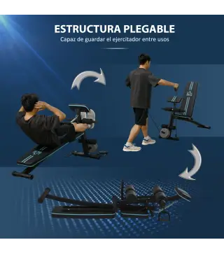 Banco de Musculación Plegable con Respaldo Regulable Extensión de Pierna Cojín de Predicador Banda 160x54x106 cm Negro