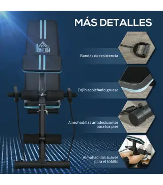 Banco de Musculación Plegable con Respaldo Regulable Extensión de Pierna Cojín de Predicador Banda 160x54x106 cm Negro