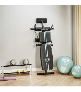 Banco de Musculación Plegable con Respaldo Regulable Extensión de Pierna Cojín de Predicador Banda 160x54x106 cm Negro