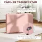 Camilla de Masaje Plegable con Reposacabezas Extraíble Asa Marco de Madera y Altura Regulable 210x81x67-92 cm Rosa