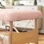 Camilla de Masaje Plegable con Reposacabezas Extraíble Asa Marco de Madera y Altura Regulable 210x81x67-92 cm Rosa