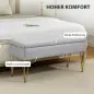 Banco Pie de Cama Tapizado en Lino Sintético con Patas de Acero y Asiento Acolchado Gris Claro