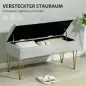 Banco Pie de Cama Tapizado en Lino Sintético con Patas de Acero y Asiento Acolchado Gris Claro