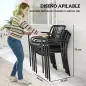 Juego de 4 Sillas de Jardín Exterior Apilables de PP con Respaldo Curvado Asiento de Listones 55x58,5x81,5 cm Negro