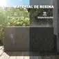 Arcón Exterior Capacidad 440L de Resina Resistente al Agua y a los Rayos UV con Tapa Bloqueable Barras de Gas Café