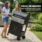 Barbacoa de Gas con 3 Quemadores 7,5 kW Termómetro Parrilla Plancha Mesas Laterales Armario Ruedas 125x57x110 cm Negro Barbacoa de Gas con 3 Quemadores 7,5 kW Termómetro Parrilla Plancha Mesas Laterales Armario Ruedas 125x57x110 cm Negro