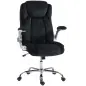 Silla de escritorio Ergonómica con Respaldo Alto Reposabrazos Abatibles Asiento con Muelles Altura Ajustable Negro