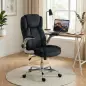 Silla de escritorio Ergonómica con Respaldo Alto Reposabrazos Abatibles Asiento con Muelles Altura Ajustable Negro