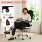 Silla de escritorio Ergonómica con Respaldo Alto Reposabrazos Abatibles Asiento con Muelles Altura Ajustable Negro