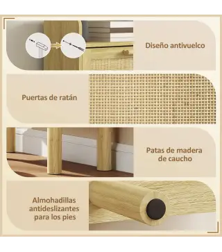 Mueble Zapatero con 3 Cajones Abatibles y Estante Abierto para12-18 Pares de Zapatos 65x24,5x153 cm Roble