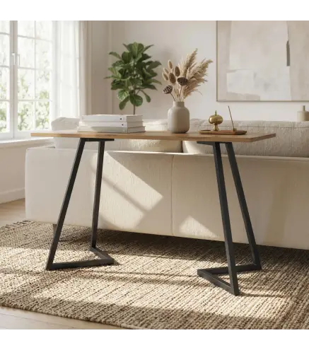 Juego de 4 Patas de Mesa Cuadradas Industriales para Muebles con Pies Ajustables 43x3x72 cm Negro