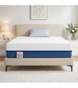 Colchón 190x90 cm Grosor 20 cm Colchón Viscoelástico con Té Verde Firmeza Media Cama Refrescante con Espuma de Gel