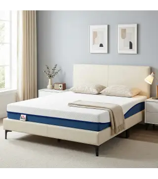 Colchón 190x135 cm Grosor 20 cm Colchón Viscoelástico con Té Verde Firmeza Media Cama Refrescante con Espuma de Gel