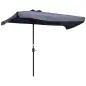 Parasol para Pared 230x130x249 cm Sombrilla Rectangular con Manivela Protección UV Impermeable Gris Oscuro