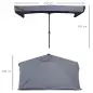 Parasol para Pared 230x130x249 cm Sombrilla Rectangular con Manivela Protección UV Impermeable Gris Oscuro
