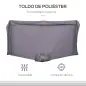 Parasol para Pared 230x130x249 cm Sombrilla Rectangular con Manivela Protección UV Impermeable Gris Oscuro