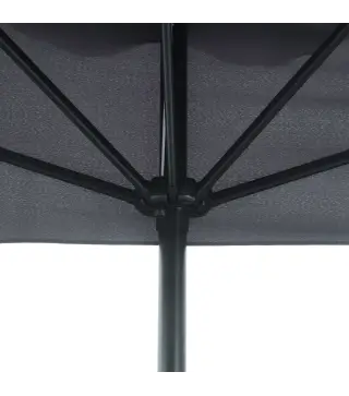 Parasol para Pared 230x130x249 cm Sombrilla Rectangular con Manivela Protección UV Impermeable Gris Oscuro