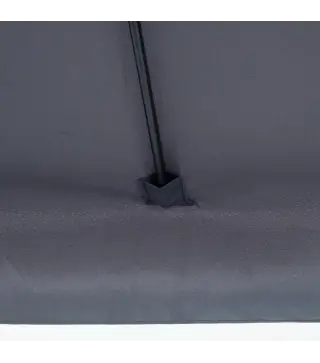 Parasol para Pared 230x130x249 cm Sombrilla Rectangular con Manivela Protección UV Impermeable Gris Oscuro