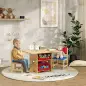Mesa Infantil con 2 Sillas y 4 Cestas de Almacenamiento Juego de Muebles para Actividades para Niños de +3 Años Natural