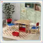 Mesa Infantil con 2 Sillas y 4 Cestas de Almacenamiento Juego de Muebles para Actividades para Niños de +3 Años Natural