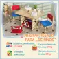 Mesa Infantil con 2 Sillas y 4 Cestas de Almacenamiento Juego de Muebles para Actividades para Niños de +3 Años Natural