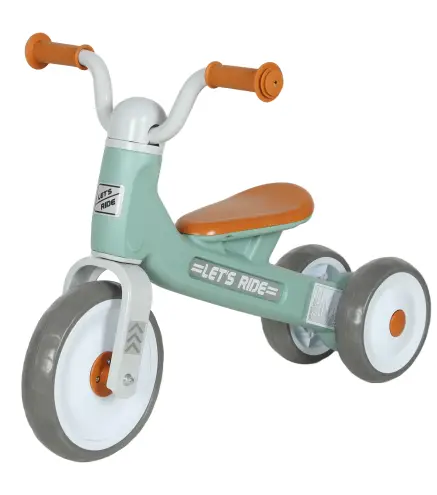 Bicicleta sin Pedales para Niños de 12 a 36 Meses con Ruedas Silenciosas y Manillares con Giro Limitado a 60°, Verde