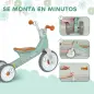 Bicicleta sin Pedales para Niños de 12 a 36 Meses con Ruedas Silenciosas y Manillares con Giro Limitado a 60°, Verde