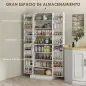 Armario Despensa de Cocina con 4 Puertas con Estantes Estantes Ajustables para Sala de Estar Comedor Blanco