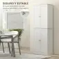 Armario Despensa de Cocina con 4 Puertas con Estantes Estantes Ajustables para Sala de Estar Comedor Blanco