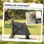 Carrito para Perros Plegable con un Botón hasta 30 kg con Suspensión en 4 Ruedas Giratorio y Freno de Pie Gris