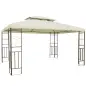 Cenador de Jardín 3x4m Pabellón para Exterior con Doble Techo de Ventilación y 4 columnas de acero Estable para Fiestas Eventos