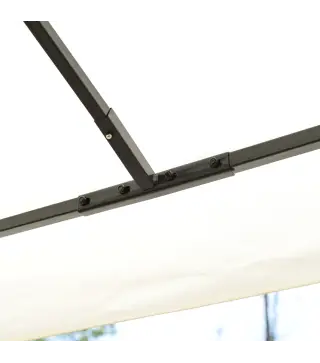 Cenador de Jardín 3x4m Pabellón para Exterior con Doble Techo de Ventilación y 4 columnas de acero Estable para Fiestas Eventos