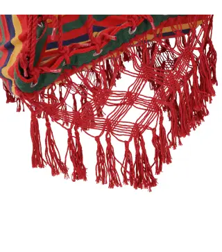 Silla Hamaca Colgante Tejido de Algodón Poliéster Carga 100 kg Sillón Colgante para Interior Exterior Terraza 100x60x100 cm Mult