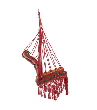 Silla Hamaca Colgante Tejido de Algodón Poliéster Carga 100 kg Sillón Colgante para Interior Exterior Terraza 100x60x100 cm Mult