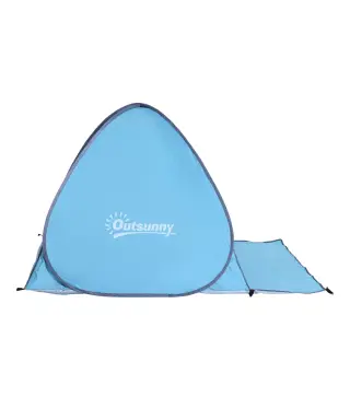 Tienda de Playa para 2-3 Personas Pop-Up con Ventanas tipo Refugio con Protección Solar UV 200x150x119 cm Azul