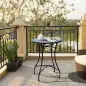 Mesa Auxiliar Redonda de Jardín Ø60x71 cm con Encimera de Mosaico Decorativo para Exterior y Capacidad de 100 kg Mesa Auxiliar Redonda de Jardín Ø60x71 cm con Encimera de Mosaico Decorativo para Exterior y Capacidad de 100 kg