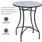 Mesa Auxiliar Redonda de Jardín Ø60x71 cm con Encimera de Mosaico Decorativo para Exterior y Capacidad de 100 kg Mesa Auxiliar Redonda de Jardín Ø60x71 cm con Encimera de Mosaico Decorativo para Exterior y Capacidad de 100 kg