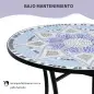 Mesa Auxiliar Redonda de Jardín Ø60x71 cm con Encimera de Mosaico Decorativo para Exterior y Capacidad de 100 kg Mesa Auxiliar Redonda de Jardín Ø60x71 cm con Encimera de Mosaico Decorativo para Exterior y Capacidad de 100 kg