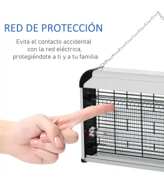 Lámpara Antimosquitos Eléctrico 30W Mata Mosquitos Eléctrico con Luz UV Efecto 60 m² 48,5x8,5x26,5 cm Plata