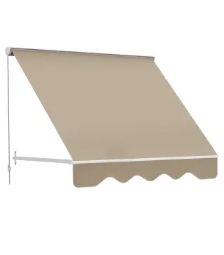 Toldo Retráctil de Exterior con Marco de Aluminio Ángulo Ajustable Protección UV e Impermeable 180x70 cm Beige