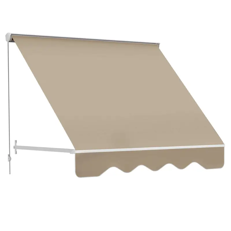 Toldo Retráctil de Exterior con Marco de Aluminio Ángulo Ajustable Protección UV e Impermeable 180x70 cm Beige