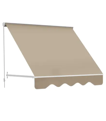 Toldo Retráctil de Exterior con Marco de Aluminio Ángulo Ajustable Protección UV e Impermeable 180x70 cm Beige