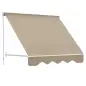 Toldo Retráctil de Exterior con Marco de Aluminio Ángulo Ajustable Protección UV e Impermeable 180x70 cm Beige