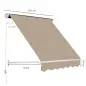 Toldo Retráctil de Exterior con Marco de Aluminio Ángulo Ajustable Protección UV e Impermeable 180x70 cm Beige
