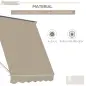 Toldo Retráctil de Exterior con Marco de Aluminio Ángulo Ajustable Protección UV e Impermeable 180x70 cm Beige