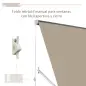 Toldo Retráctil de Exterior con Marco de Aluminio Ángulo Ajustable Protección UV e Impermeable 180x70 cm Beige