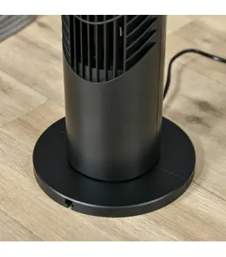 Ventilador de Torre con Control Remoto con 3 Velocidades y Modos de Función con Temporizador de 7,5h Ø18x78,5cm Negro